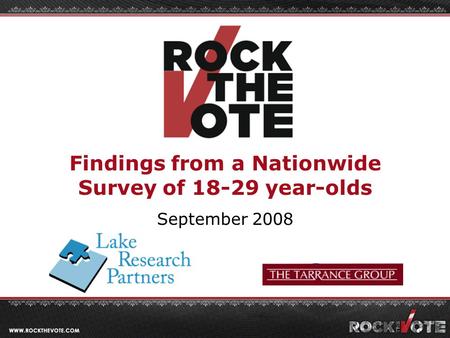 Findings from a Nationwide Survey of 18-29 year-olds September 2008.