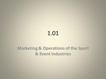 Marketing & Operations of the Sport & Event Industries