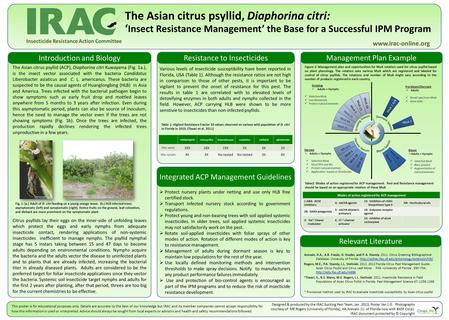 Modes of action registered for ACP management