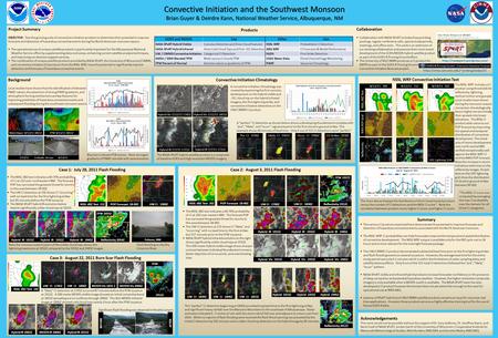 Convective Initiation and the Southwest Monsoon Brian Guyer & Deirdre Kann, National Weather Service, Albuquerque, NM Project Summary OBJECTIVE: Test the.