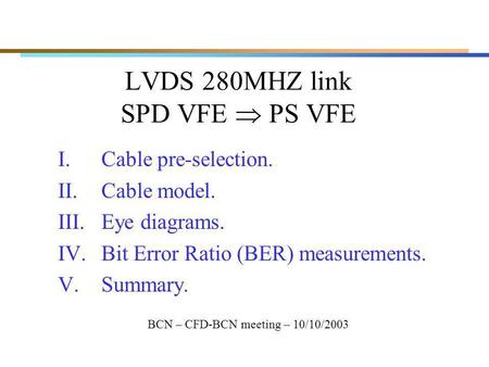 LVDS 280MHZ link SPD VFE  PS VFE