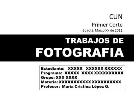 TRABAJOS DE FOTOGRAFIA