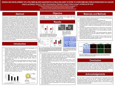 DESIGN AND DEVELOPMENT OF A POLYMER-BLEND NANOPARTICLE DRUG DELIVERY SYSTEM TO OVERCOME MULTIDRUG RESISTANCE IN CANCER Lilian E. van Vlerken 1, Steven.