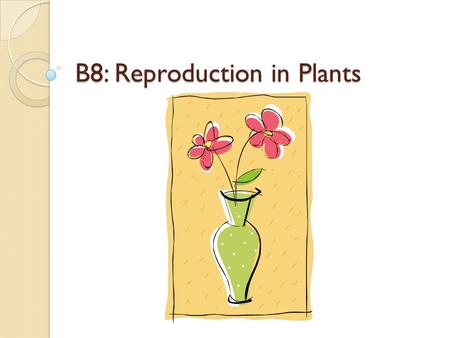 B8: Reproduction in Plants