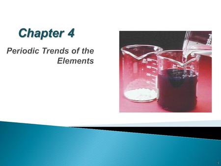 Chapter 4 1.  Mid-1800’s, several scientists placed known elements in order based on different criteria.  Mendeleev’s and Meyer’s versions, 1869.