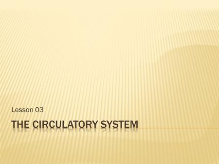 Lesson 03.  Heart  Lungs  Veins  Arteries  Blood Capillaries  Blood.