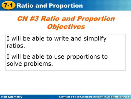 CN #3 Ratio and Proportion