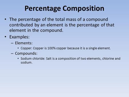 Percentage Composition