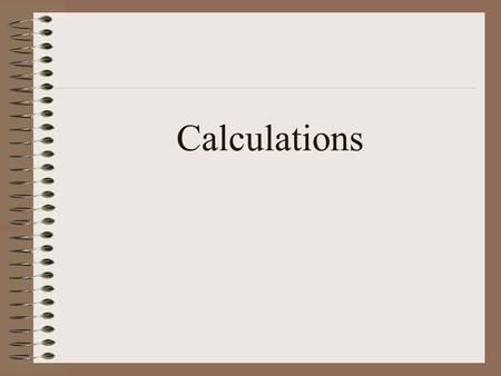 Calculations in Chemistry To calculate the number of moles in a solid we use the following Mole Triangle g n gfm g = Mass in Grams n= Number of moles.