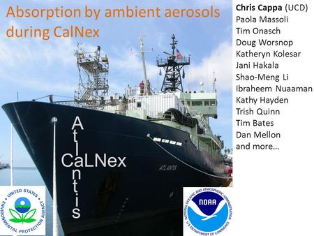 Absorption by ambient aerosols during CalNex Chris Cappa (UCD) Paola Massoli Tim Onasch Doug Worsnop Katheryn Kolesar Jani Hakala Shao-Meng Li Ibraheem.