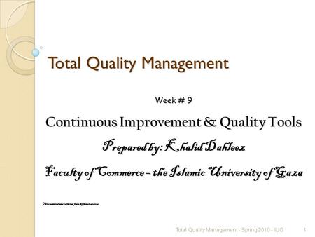 Total Quality Management