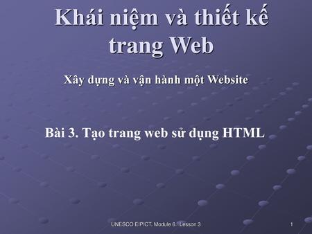 Khái niệm và thiết kế trang Web