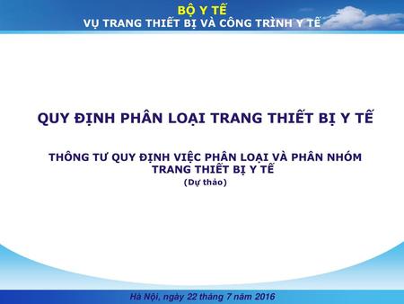 BỘ Y TẾ VỤ TRANG THIẾT BỊ VÀ CÔNG TRÌNH Y TẾ