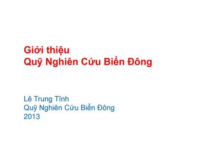 Quỹ Nghiên Cứu Biển Đông