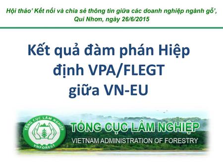 Kết quả đàm phán Hiệp định VPA/FLEGT giữa VN-EU