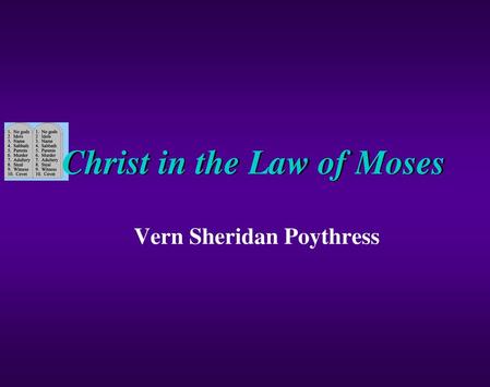 Christ in the Law of Moses