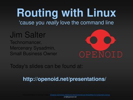 Routing with Linux 'cause you really love the command line