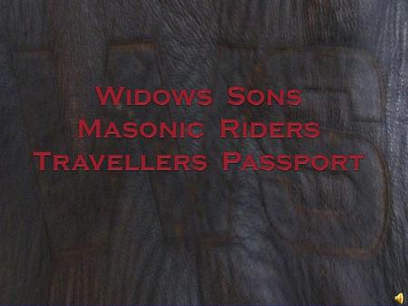 Widows Sons Masonic Riders Travellers Passport