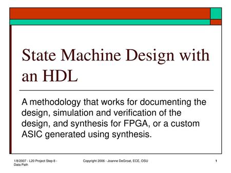 State Machine Design with an HDL