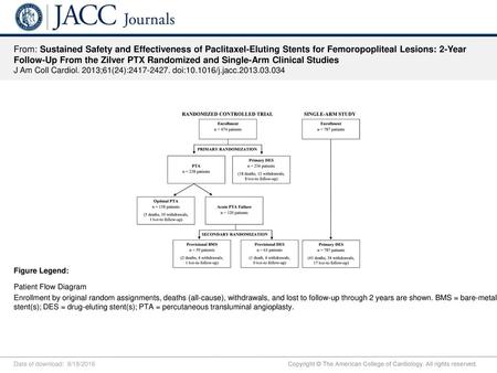 From: Sustained Safety and Effectiveness of Paclitaxel-Eluting Stents for Femoropopliteal Lesions: 2-Year Follow-Up From the Zilver PTX Randomized and Single-Arm.