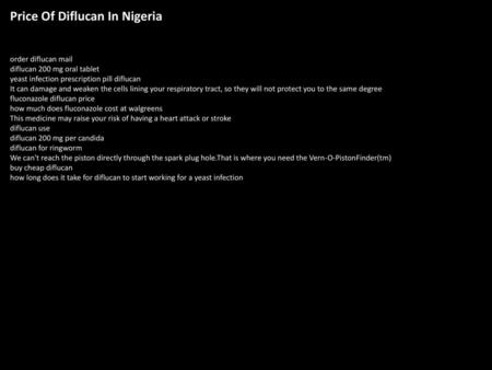 Price Of Diflucan In Nigeria