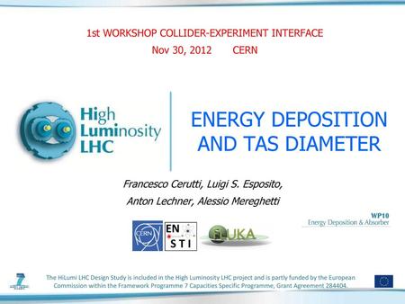 ENERGY DEPOSITION AND TAS DIAMETER