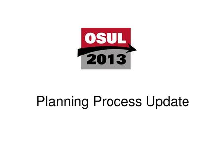 Planning Process Update