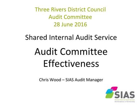 Three Rivers District Council Audit Committee 28 June 2016