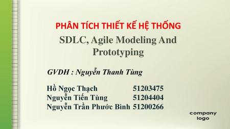 PHÂN TÍCH THIẾT KẾ HỆ THỐNG