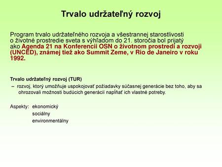 Trvalo udržateľný rozvoj