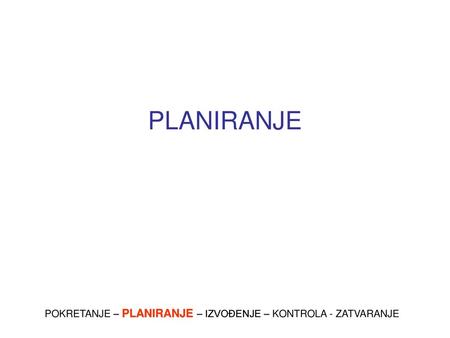 PLANIRANJE.