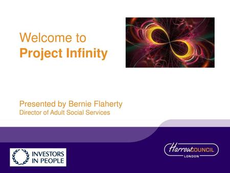 Welcome to Project Infinity Presented by Bernie Flaherty