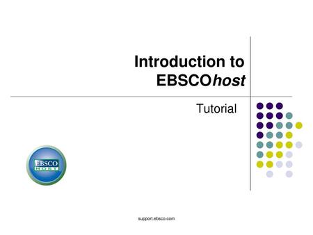 Introduction to EBSCOhost