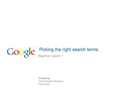 Picking the right search terms