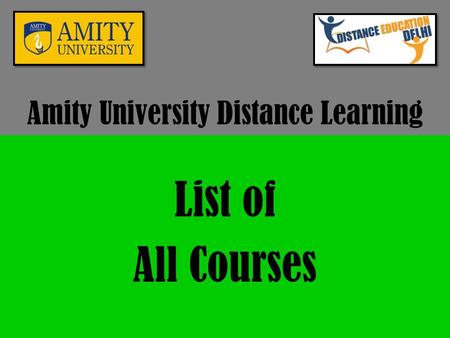 Amity University Distance Learning List of All Courses.