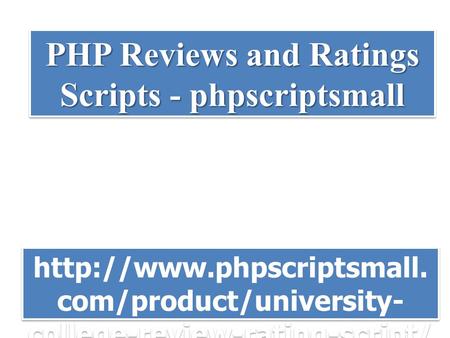 PHP Reviews and Ratings Scripts - phpscriptsmall 