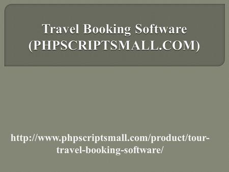 Travel Booking Software (PHPSCRIPTSMALL.COM)