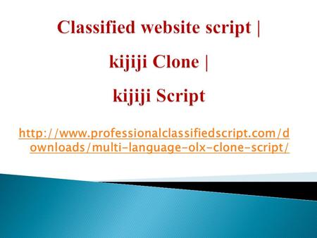 Classified website script | kijiji Clone | kijiji Script