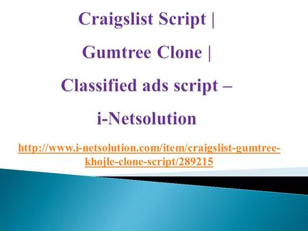 Craigslist Script | Gumtree Clone | Classified ads script