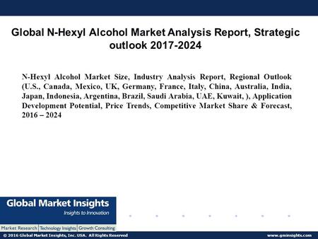 © 2016 Global Market Insights, Inc. USA. All Rights Reserved  Global N-Hexyl Alcohol Market Analysis Report, Strategic outlook