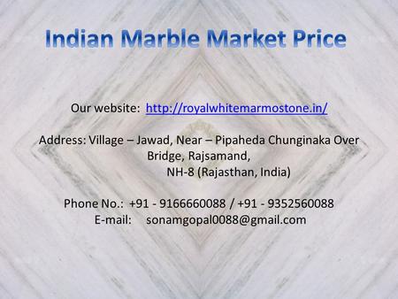 Our website:  Address: Village – Jawad, Near – Pipaheda Chunginaka Over Bridge, Rajsamand,