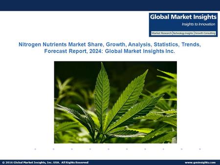 © 2016 Global Market Insights, Inc. USA. All Rights Reserved  Fuel Cell Market size worth $25.5bn by 2024 Nitrogen Nutrients Market Share,