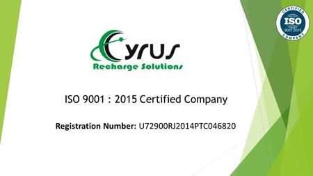 ISO 9001 : 2015 Certified Company Registration Number: U72900RJ2014PTC