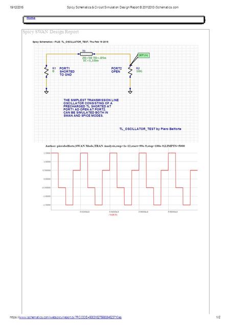 Piero Belforte 2013: DWS TRANSMISSION LINE OSCILLATOR (SpicySWAN)