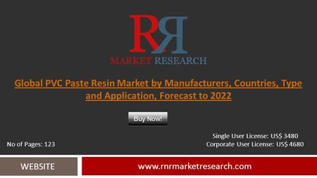 Global PVC Paste Resin Market by Manufacturers, Countries, Type and Application, Forecast to WEBSITE Single User License: