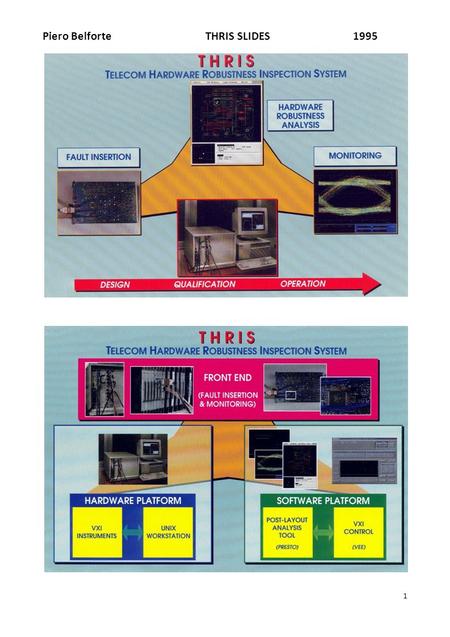 Piero Belforte 1995: CSELT THRIS SLIDES 