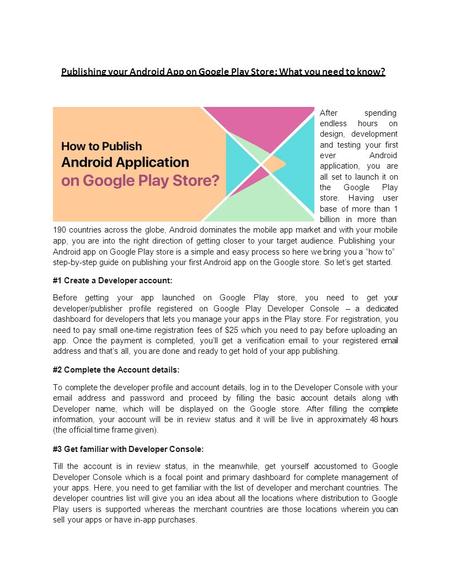 How to Publish Android Application on Google Play Store?