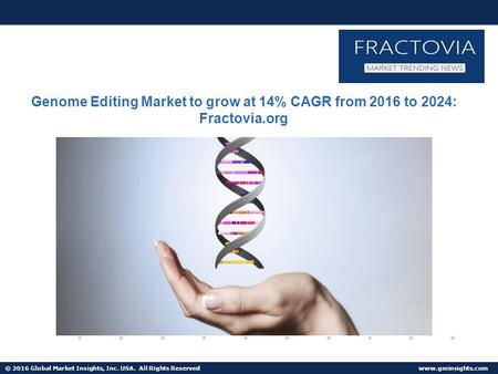 Genome Editing Market share to see growth of 14% from 2016 to 2024