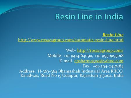 Resin Line  Web-  Mobile ,