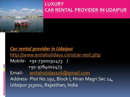 Car rental provider in Udaipur  Mobile /